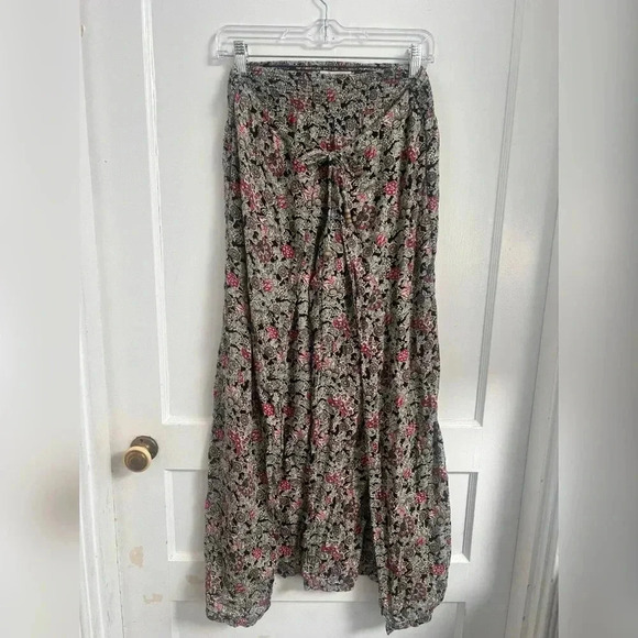 Denim & Supply Ralph Lauren Smocked Faux Wrap Gaucho Boho Granola Gypsy Pants XS - Picture 1 of 4